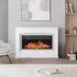 48 Inch Electric Fireplace Suite with Ambient Light - White, MDF