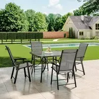 5-Piece Garden Patio Dining Set - Brown, Wicker