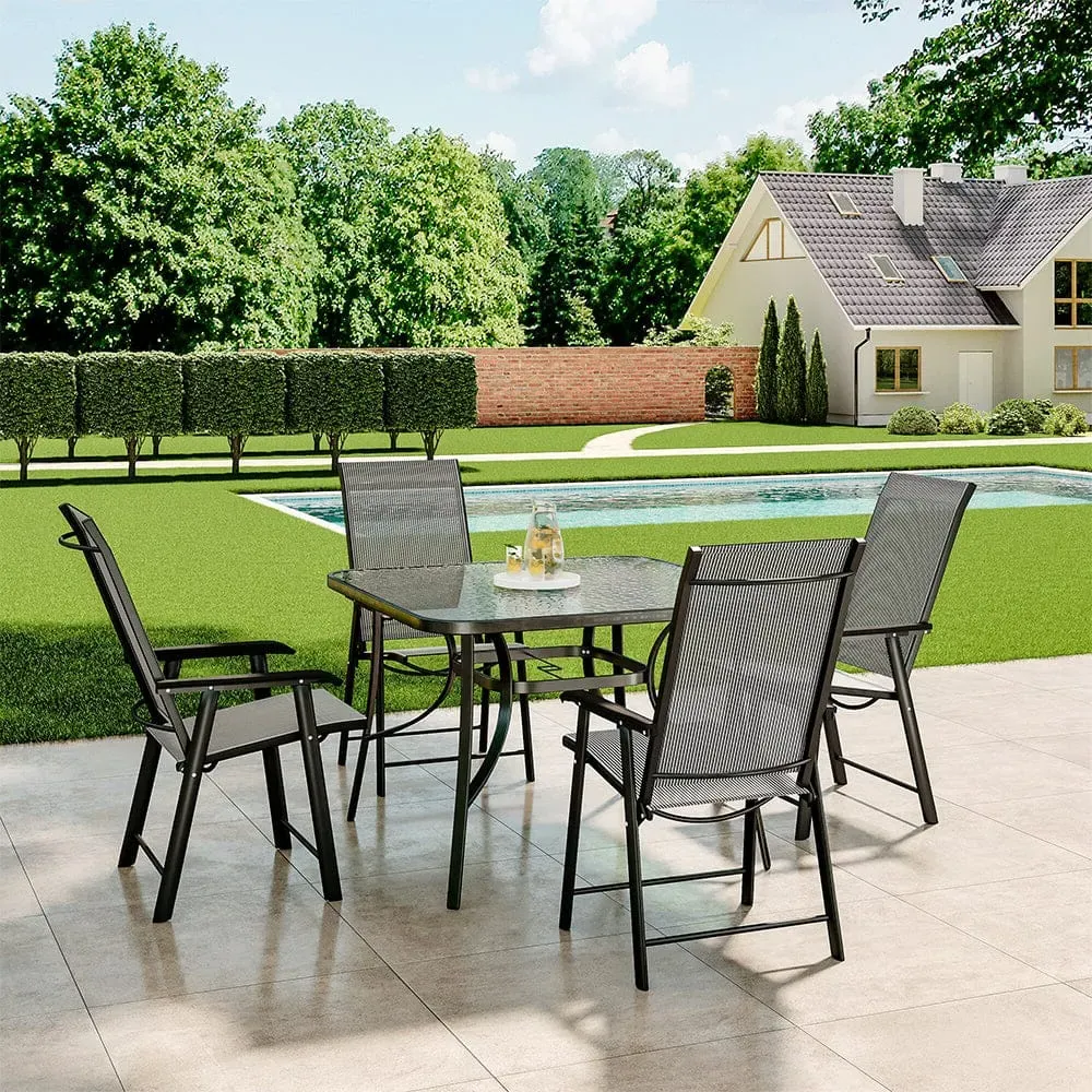 5-Piece Garden Patio Dining Set - Brown, Wicker image