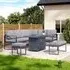 5 Piece Sectional Garden Furniture Set with Heated Table - Grey