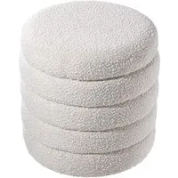 5-Tier Storage Footstool - Off-White, Fleece alternate view