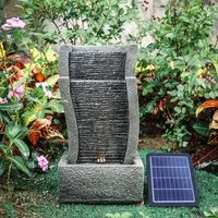 50cm Waterfall Garden Water Feature with LED - Slate Effect
