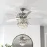 52 Inch LED Ceiling Fan with Crystal Chandelier - Silver