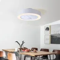 55cm Ceiling Fan with LED Light and Remote Control - White