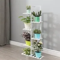 6 Tier Plant Stand Ladder Shelves - Natural, Bamboo