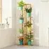 6 Tier Plant Stand Ladder Shelves - White, Bamboo