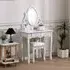 75cm Makeup Vanity Desk with Mirror and Stool - White