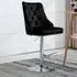 Adjustable Bar Stool with Floral Velvet - Black