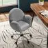 Adjustable Office Chair with Armrests - Grey, Plush Fabric