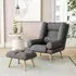 Adjustable Recliner with Footstool - Grey, Fabric