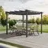 Aluminum Pergola with Retractable Canopy - Black, Aluminum