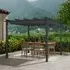 Aluminum Pergola with Retractable Canopy - Black, Aluminum