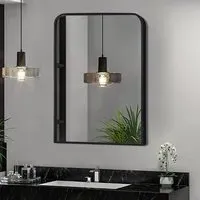 Arched Wall Mirror - Black, Aluminum Alloy