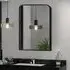 Arched Wall Mirror - Black, Aluminum Alloy