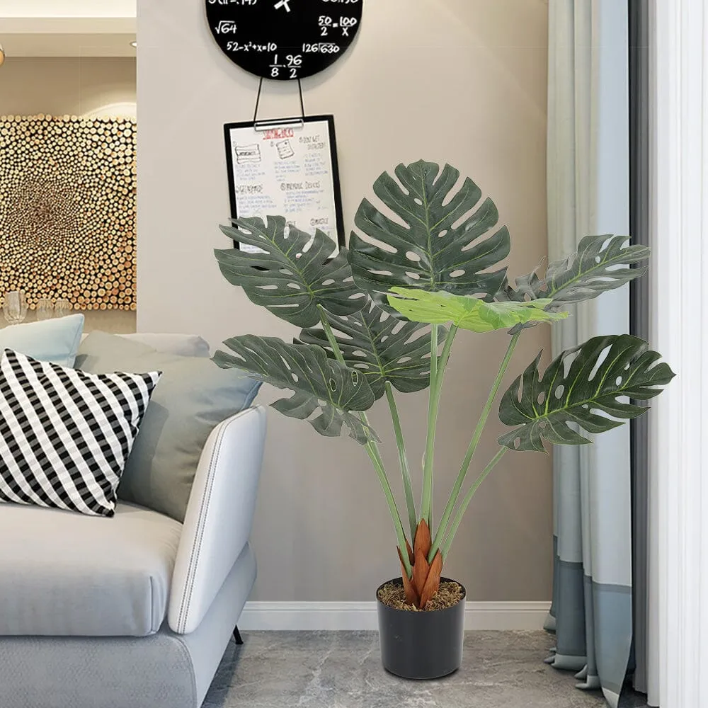 Artificial Monstera Tree in Pot - Green image