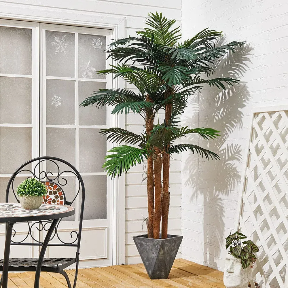 Artificial Palm Tree with Bendable Stems - Green, Polyester image