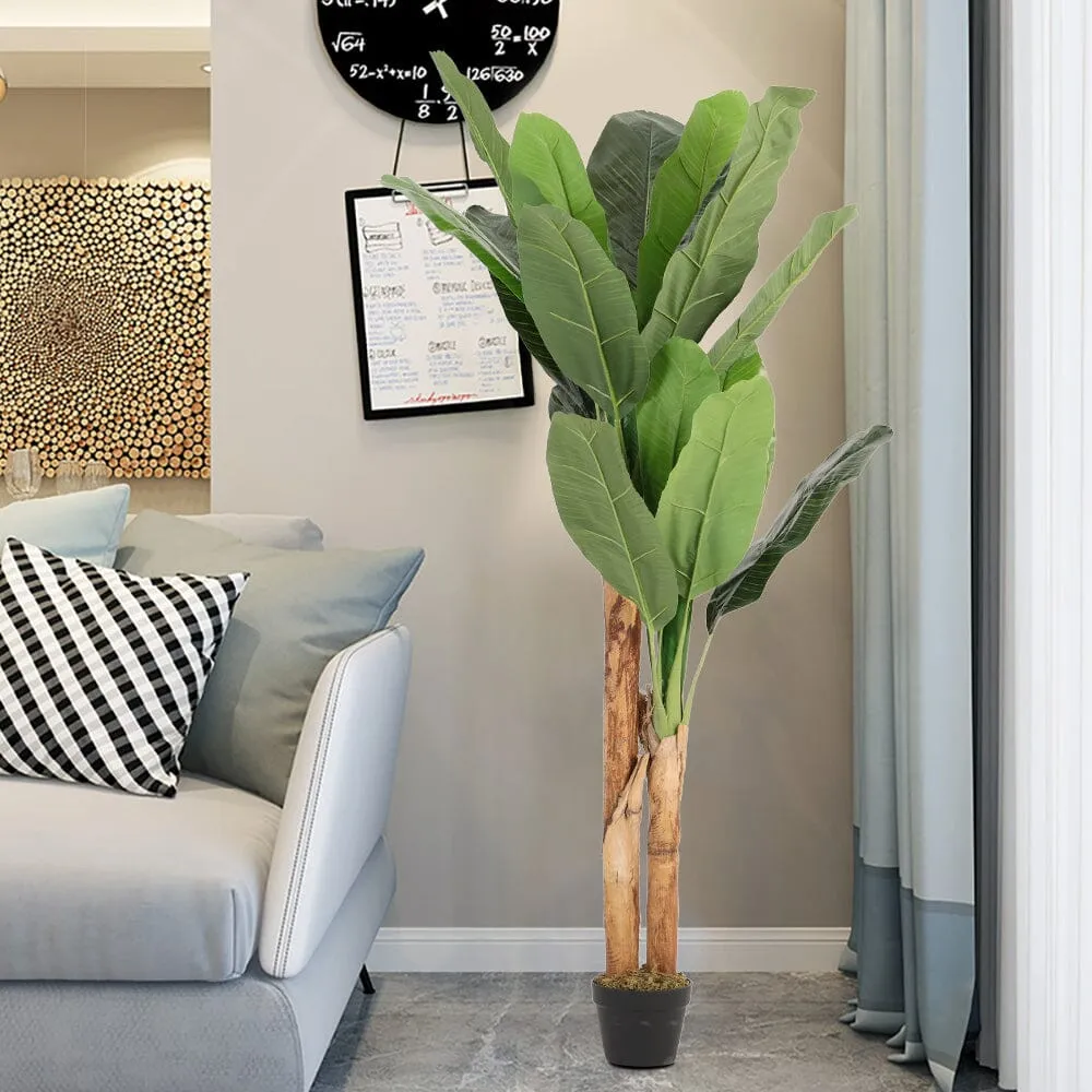 Artificial Potted Banana Tree - Green, Plastic product