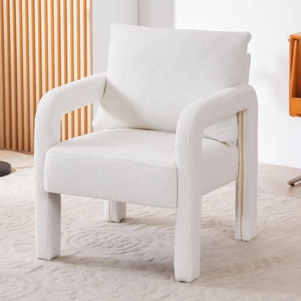 Boucle & Chenille Accent Chair with Cushion product