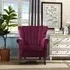 Button Tufted Armchair with Throw Pillow - Velvet