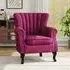 Button Tufted Armchair with Throw Pillow - Velvet