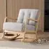 Buttoned Rocking Chair & Footstool Set - Linen