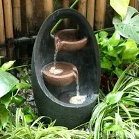 Cascade Garden Fountain with LED Light - Electric Pump