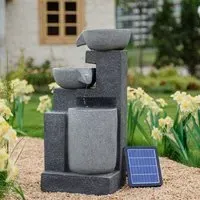 Cascading Garden Fountain with LED Light - Solar Powered
