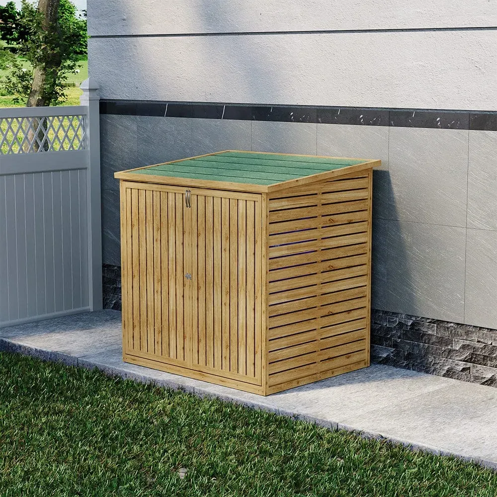 Cedar Wood Bicycle Shed with Asphalt Roof - Natural product