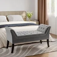 Chesterfield Tufted Bedroom Bench - Velvet alternate view