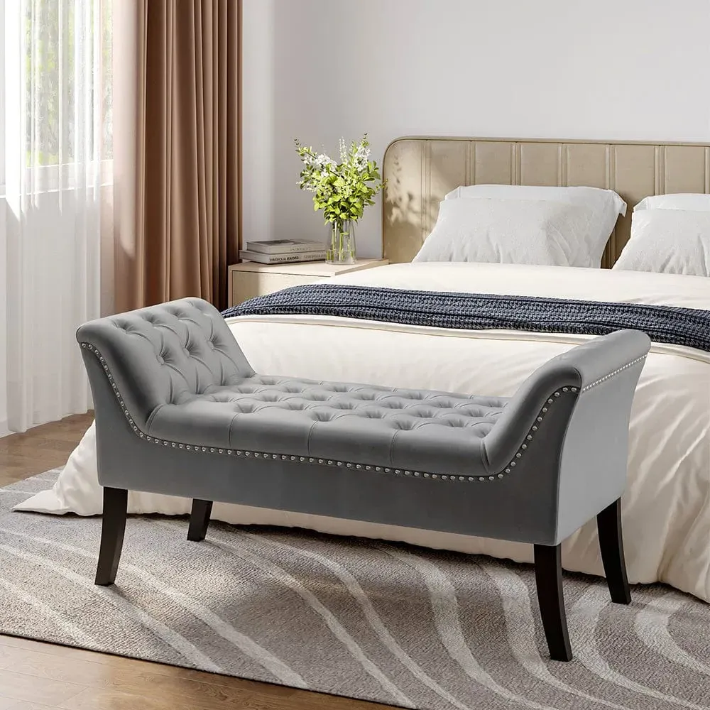 Chesterfield Tufted Bedroom Bench - Velvet product