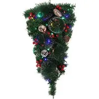 Christmas Vine Wreath with LED Hanging Tree - 60cm alternate view