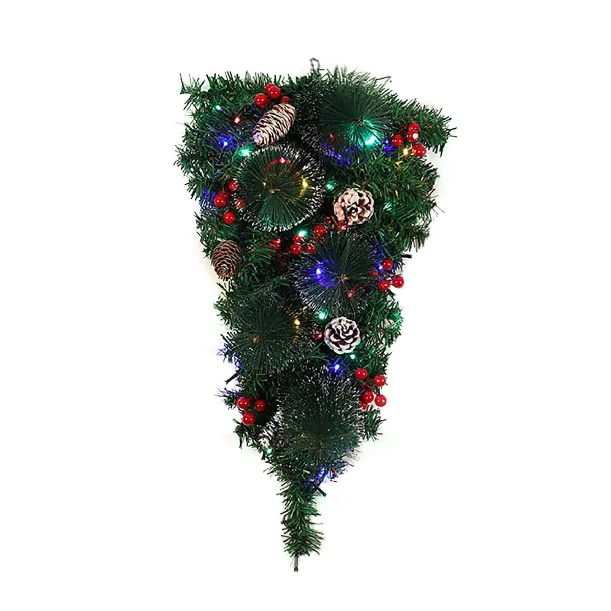 Christmas Vine Wreath with LED Hanging Tree - 60cm product