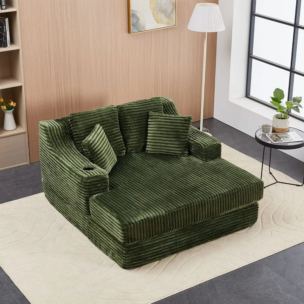 Convertible Sofa Bed with Cup Holder - Corduroy product