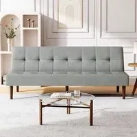 Convertible Sofa Bed with Tufted Backrest - Towelling