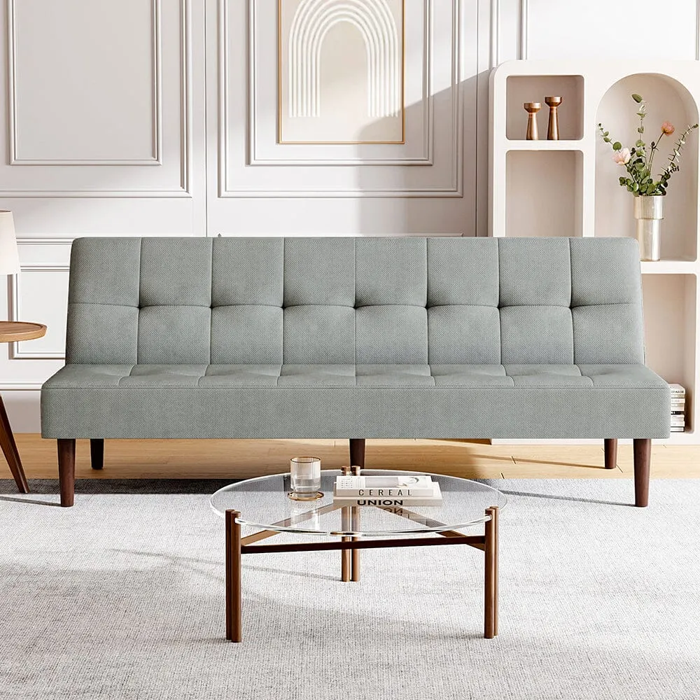 Convertible Sofa Bed with Tufted Backrest - Towelling