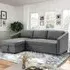 Corner Sofa Bed 3-Seater with Storage - Grey