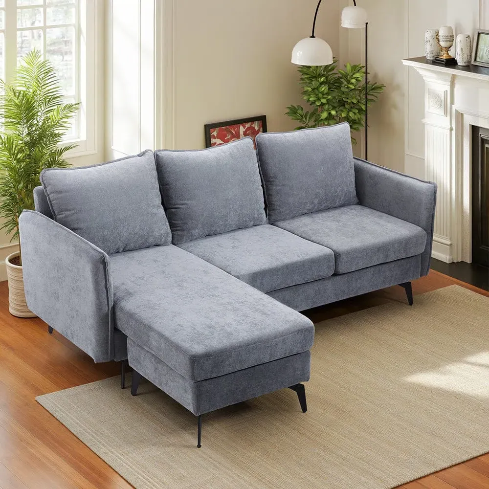 Corner Sofa with Spring Cushioning - Green, Polyester product