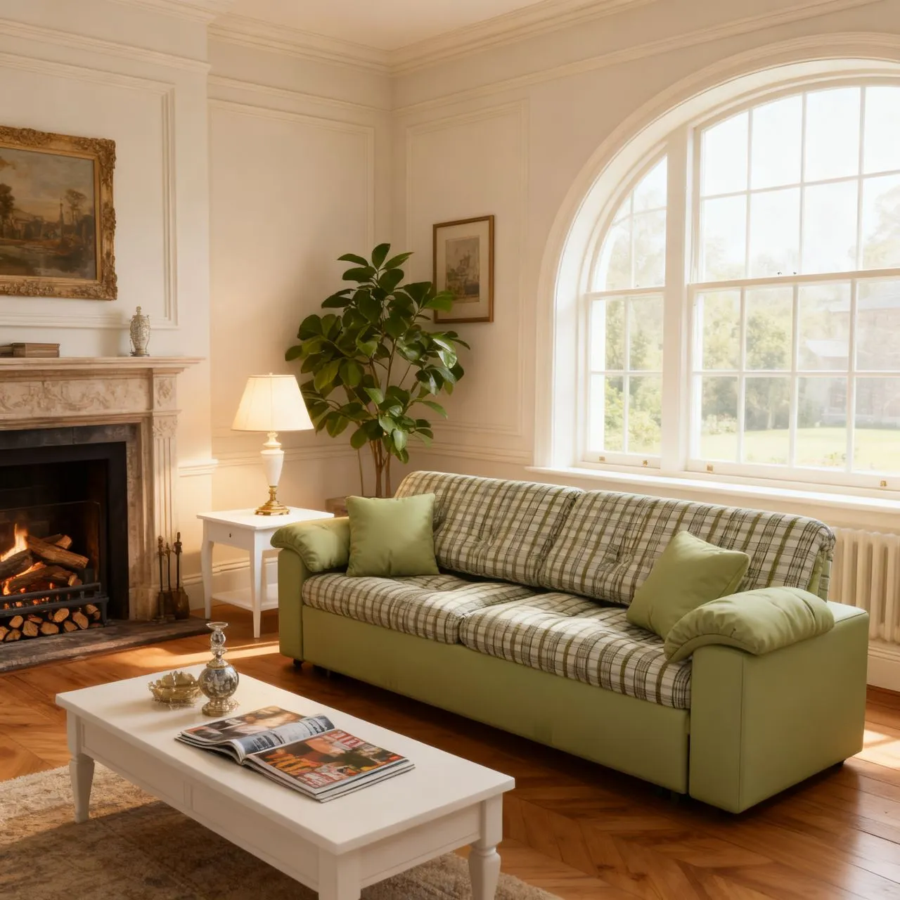 Cottonfy 3-Seater Sofa Bed with Storage - Plaid