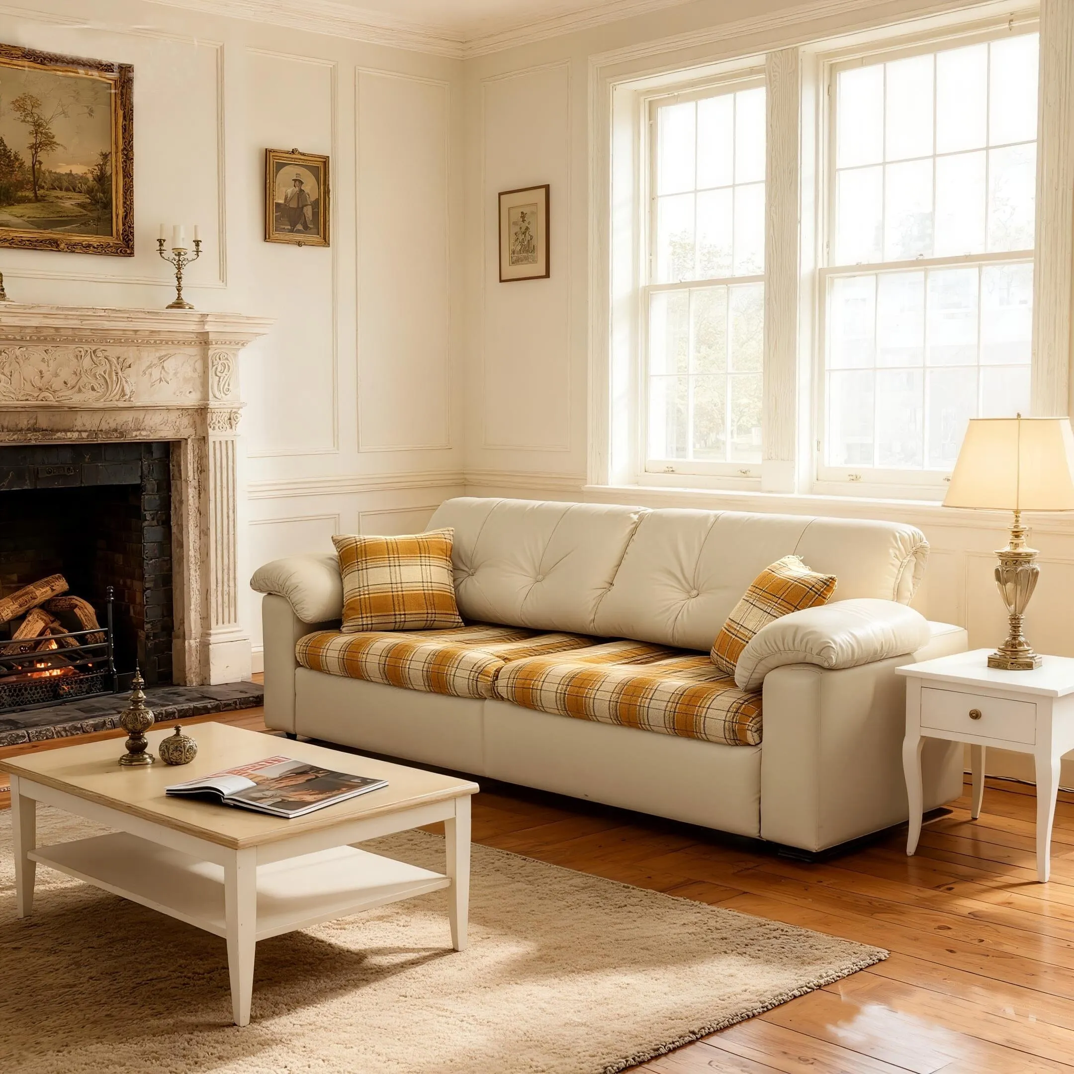 Cottonfy 3-Seater Sofa Bed with Storage - Plaid image