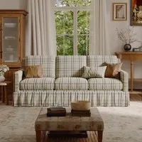 Cottonfy 3-Seater Striped Sofa with Removable Covers - Cotton-Linen alternate view