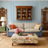 Cottonfy Check & Striped Sofa with Removable Covers - Cotton