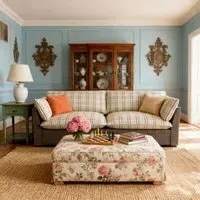 Cottonfy Check & Striped Sofa with Removable Covers - Cotton