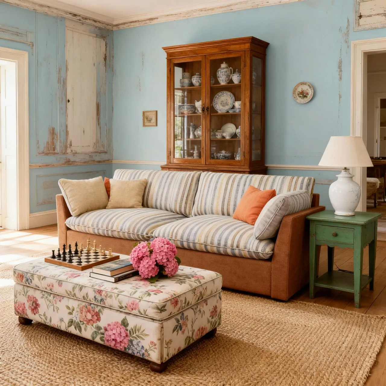 Cottonfy Check & Striped Sofa with Removable Covers - Cotton