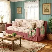 Cottonfy Country Check Sofa with Removable Covers - Cotton