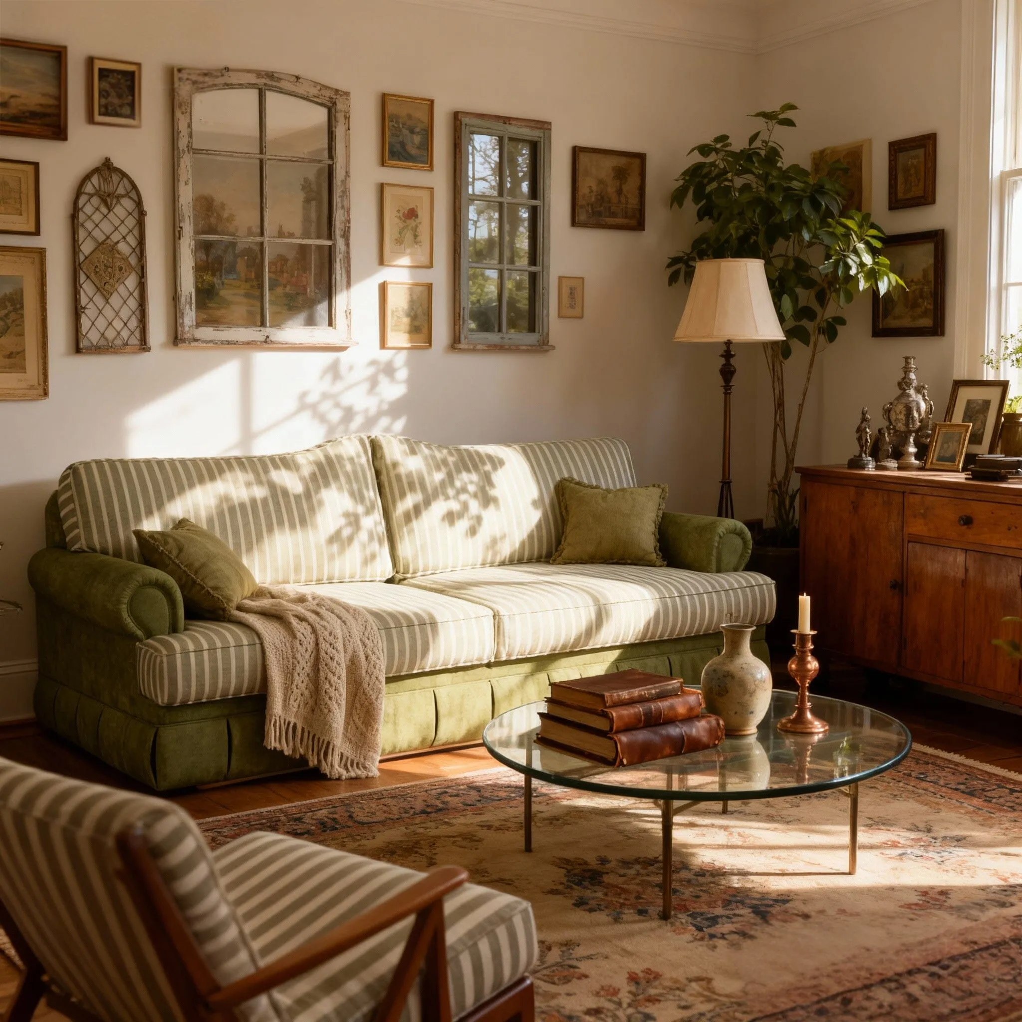 Cottonfy Heritage Plaid Skirted Sofa with Storage - Chenille