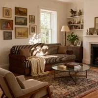 Cottonfy Heritage Plaid Skirted Sofa with Storage - Chenille