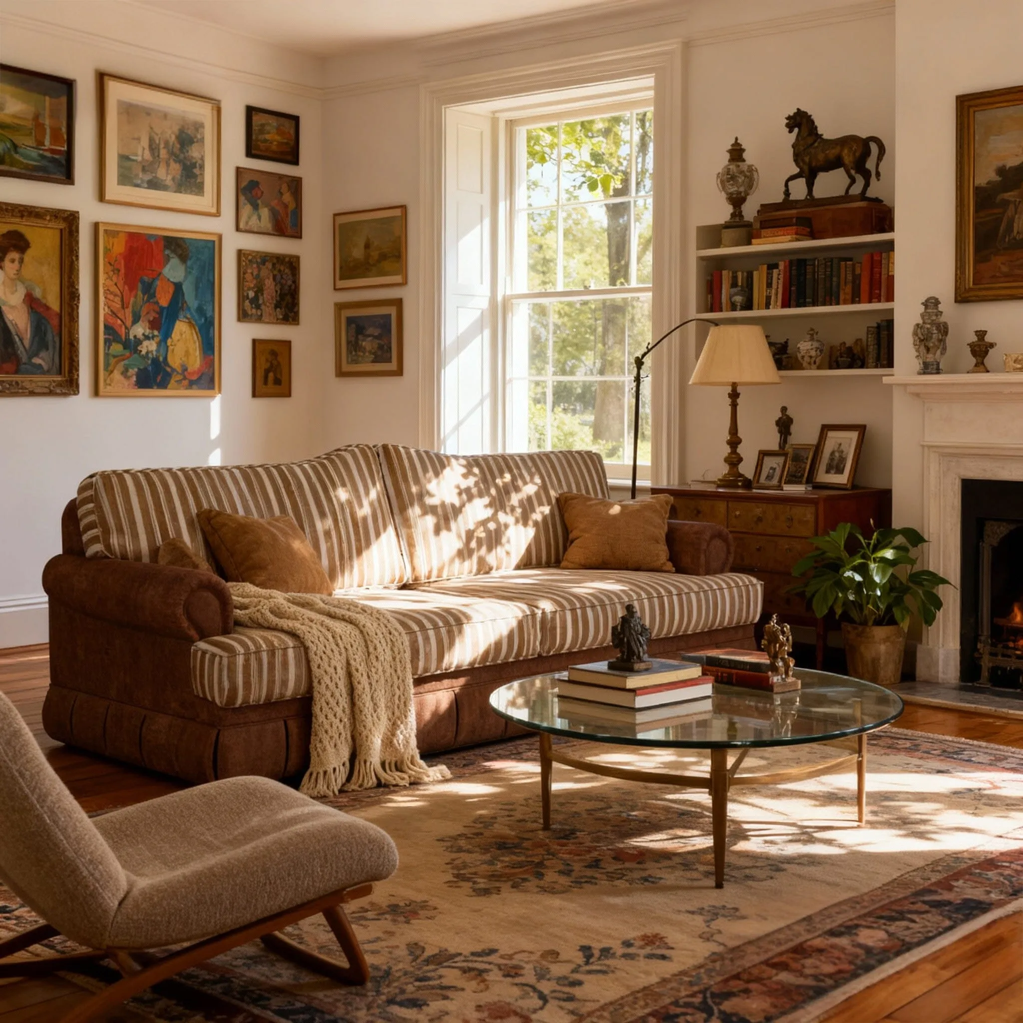 Cottonfy Heritage Plaid Skirted Sofa with Storage - Chenille