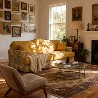 Cottonfy Heritage Plaid Skirted Sofa with Storage - Chenille