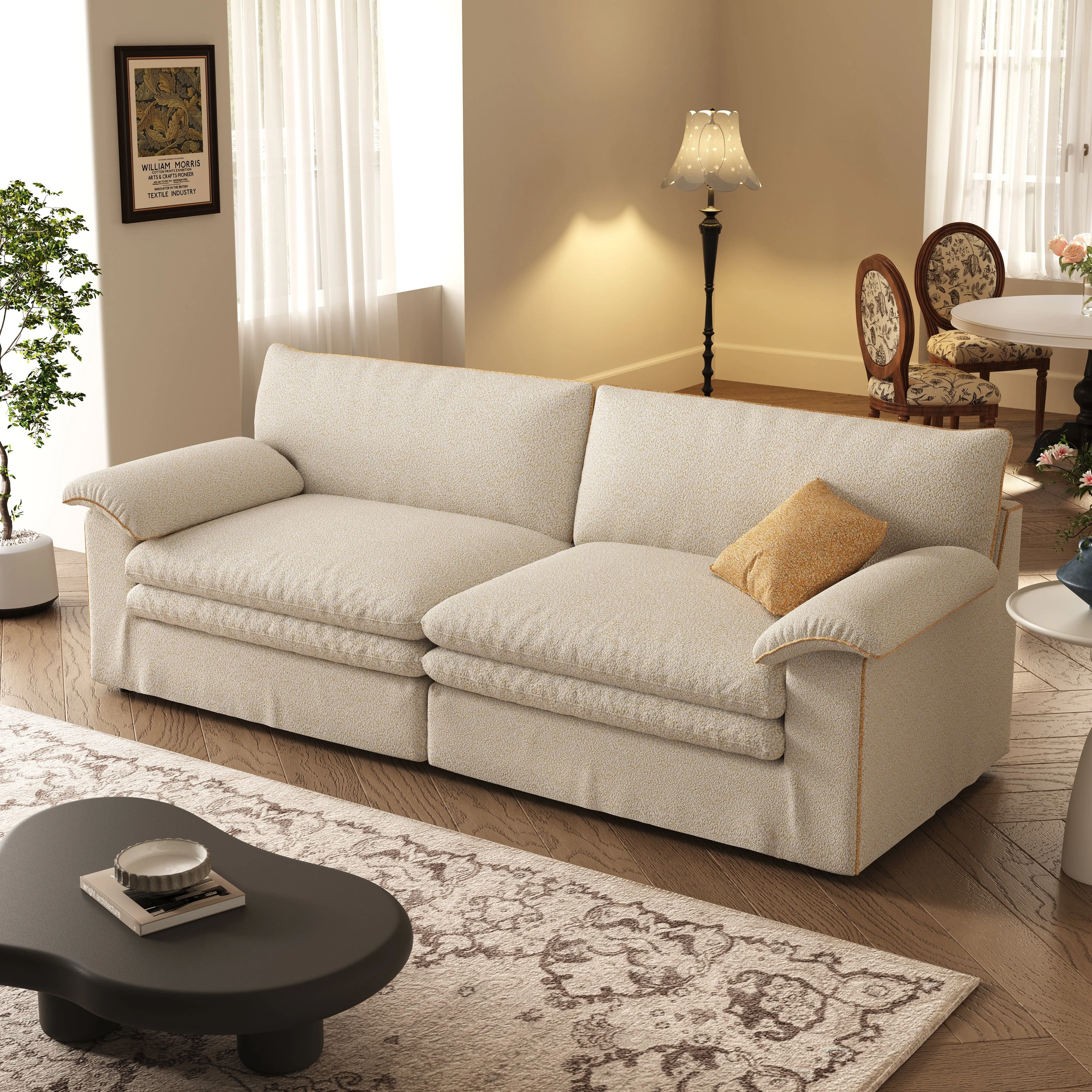 Cottonfy Modular Sofa with Detachable Design - Lambswool