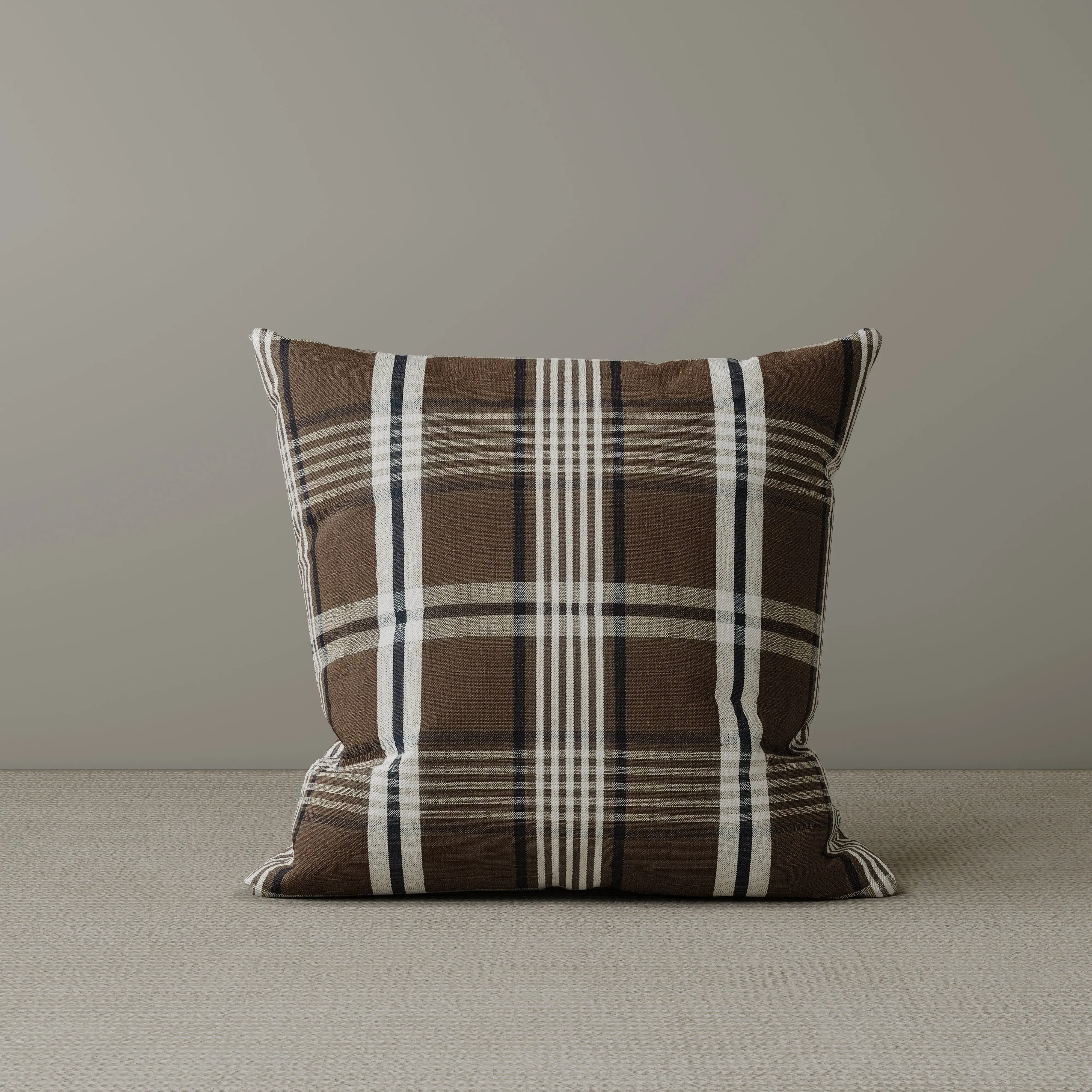 Cottonfy Square Cushion - Brown, Cotton Linen image
